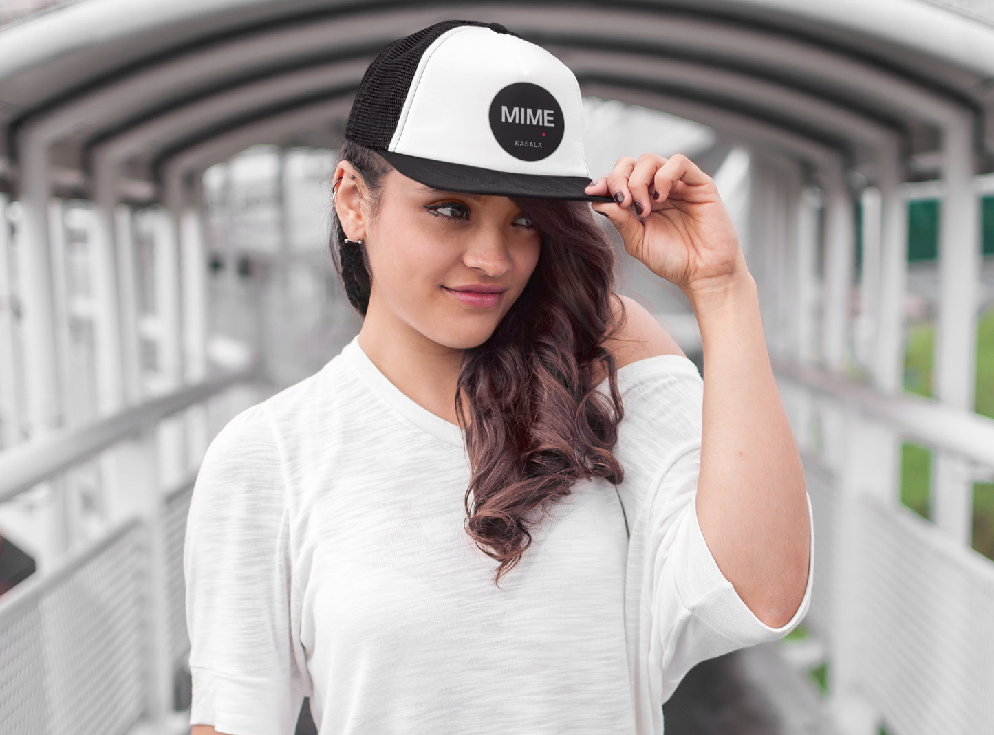 MIME by KASALA – Black & White Trucker Hat